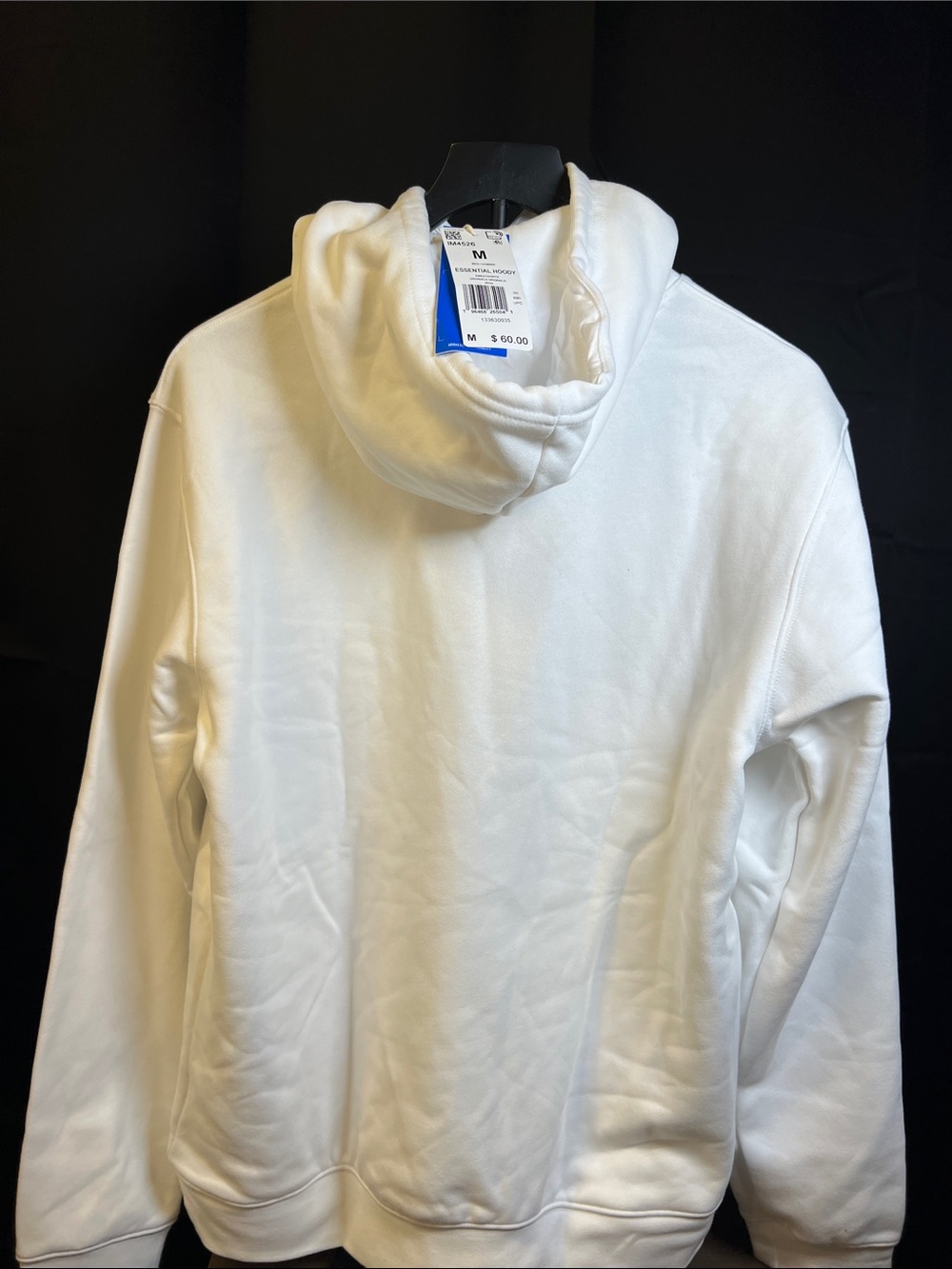 adidas White Crewneck Hoodie with Black Trefoil - Picture 3 of 5